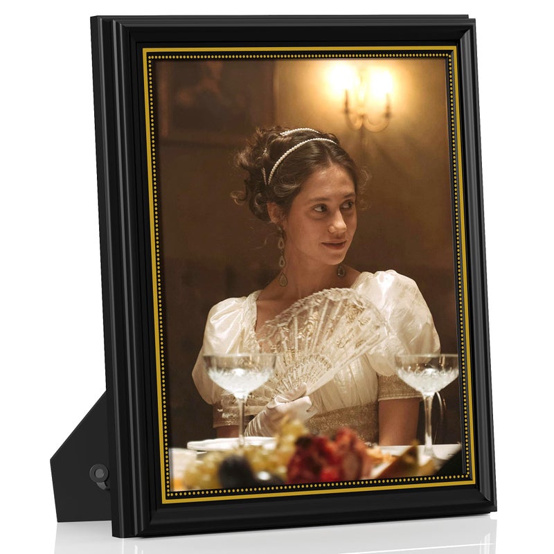 Abtgt Vintage Style 8x10 Picture Frames, Made of Tempered Real Glass for Tabletop or Wall Mount, 8 x10 Photo Frame for Home Decor, Black - Image 1